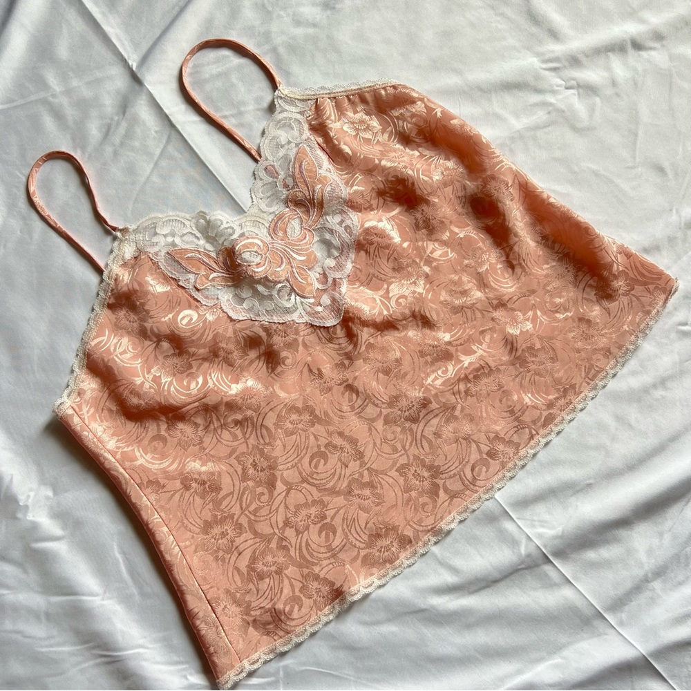 Pink coquette lace cami